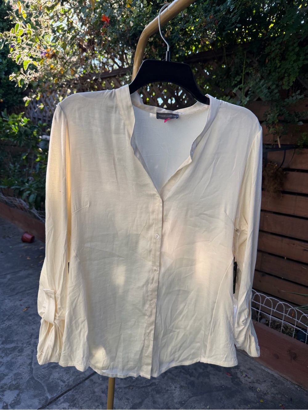Vince Camuto Cream Button-Down Blouse